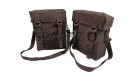 For Royal Enfield Goan Classic 350 Military Pannier Bags Coffee Brown and Mounting - SPAREZO For Royal Enfield Goan Classic 350 Military Pannier Bags Coffee Brown and Mounting - SPAREZO